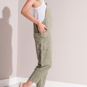Linen Overalls in Olive